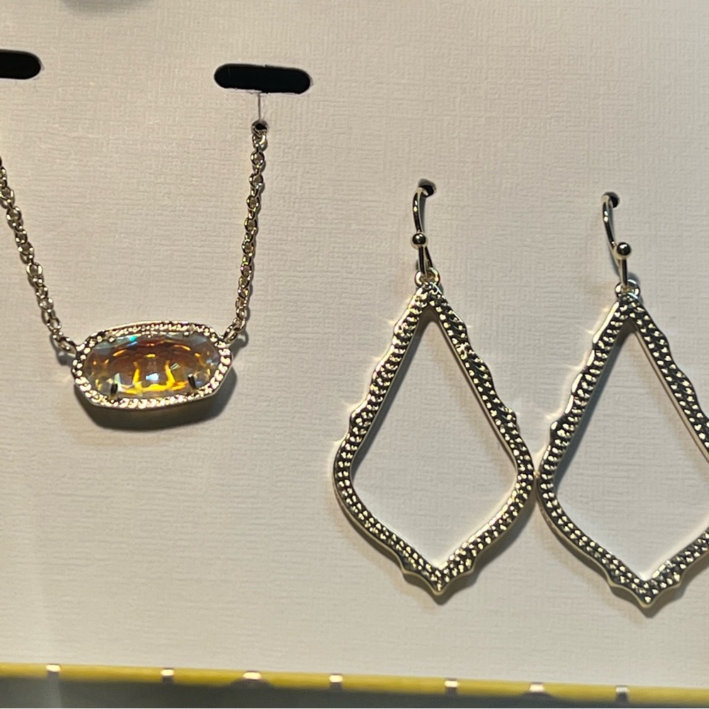 NWT Kendra Scott Limited Edition RARE Gift Set Elisa Sophia Yellow Gold Dichroic - Picture 10 of 16